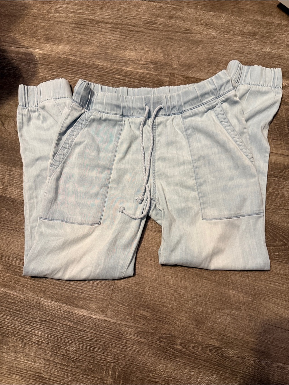 Bella Dahl Pale Blue Elastic Waist Pants tencel material